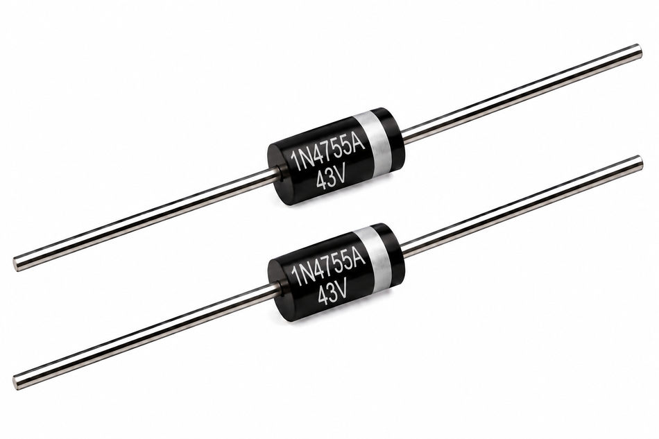 1N4755A Zener Diode – 43V 1W ±5% DO-41 (2-Pack)