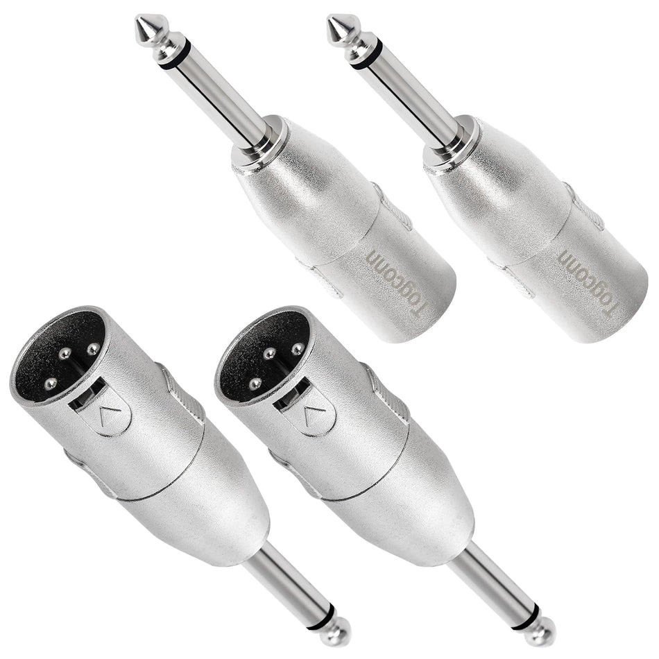 6.35mm 1/4" TS Male to XLR Male Adapter
