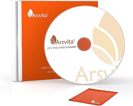 Arsvita CD Laser Lens Cleaner Disc Cleaning Set for CD/VCD/DVD Player, Safe and Effective – CD/DVD/Game Disc Cleaning Kit