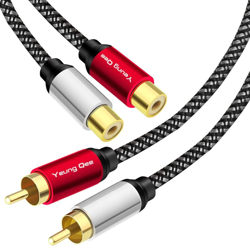 12ft 2RCA Male-to-Female Stereo Audio Extension Cable