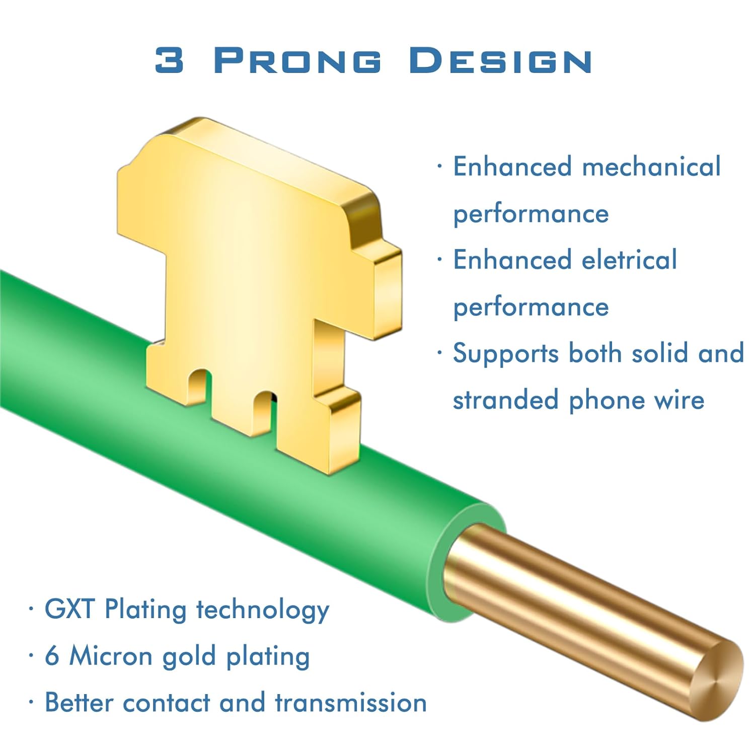 RJ11/RJ12 Telephone Plugs Modular Connector 6-Pin