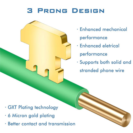 RJ11/RJ12 Telephone Plugs Modular Connector 6-Pin