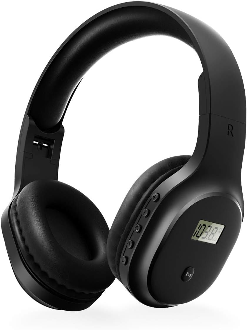 Rechargeable FM Radio Headphones with Soft Ear Muffs & Built-In Receiver