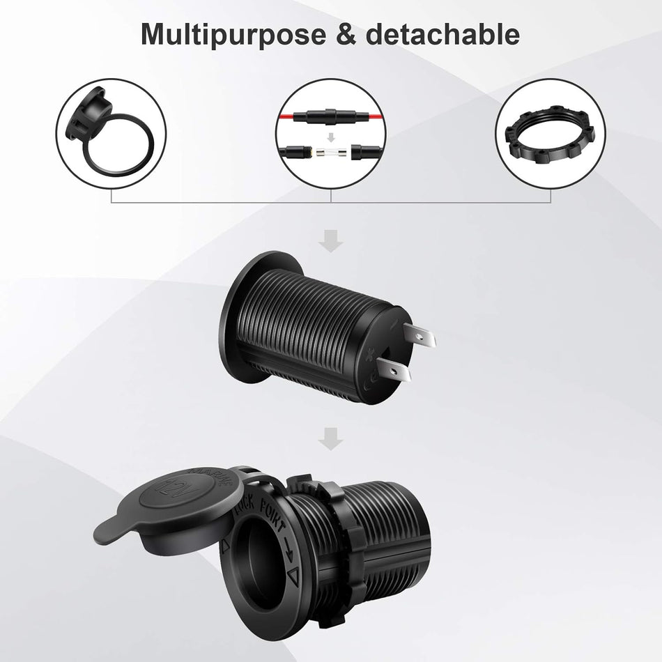 12V Waterproof Lighter Socket Outlet