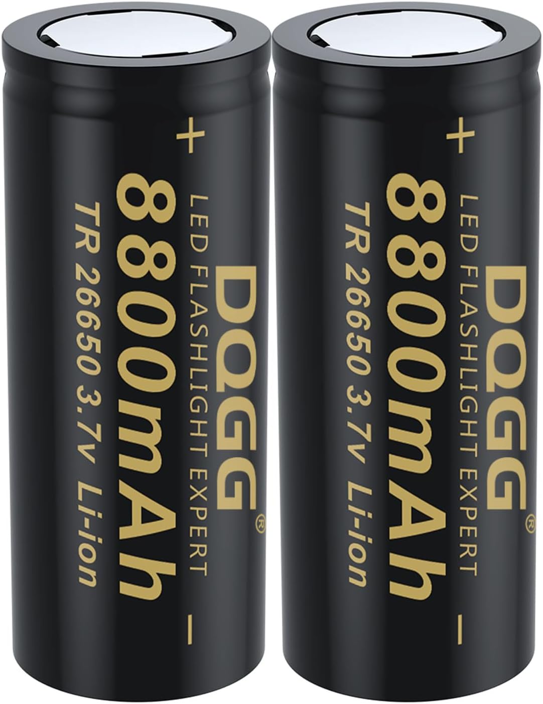 8800mAh 3.7V 26650 Rechargeable Li-ion Battery – Flat Top-2 Pack