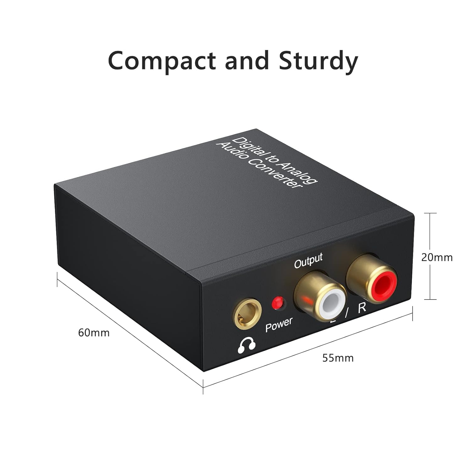 192KHz Digital to Analog Audio Converter DAC – Optical/Coax to RCA & 3.5mm
