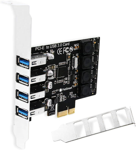 FebSmart PCIe 4-Port SuperSpeed USB 3.0 Expansion Card (FS-U4L-Pro) Black