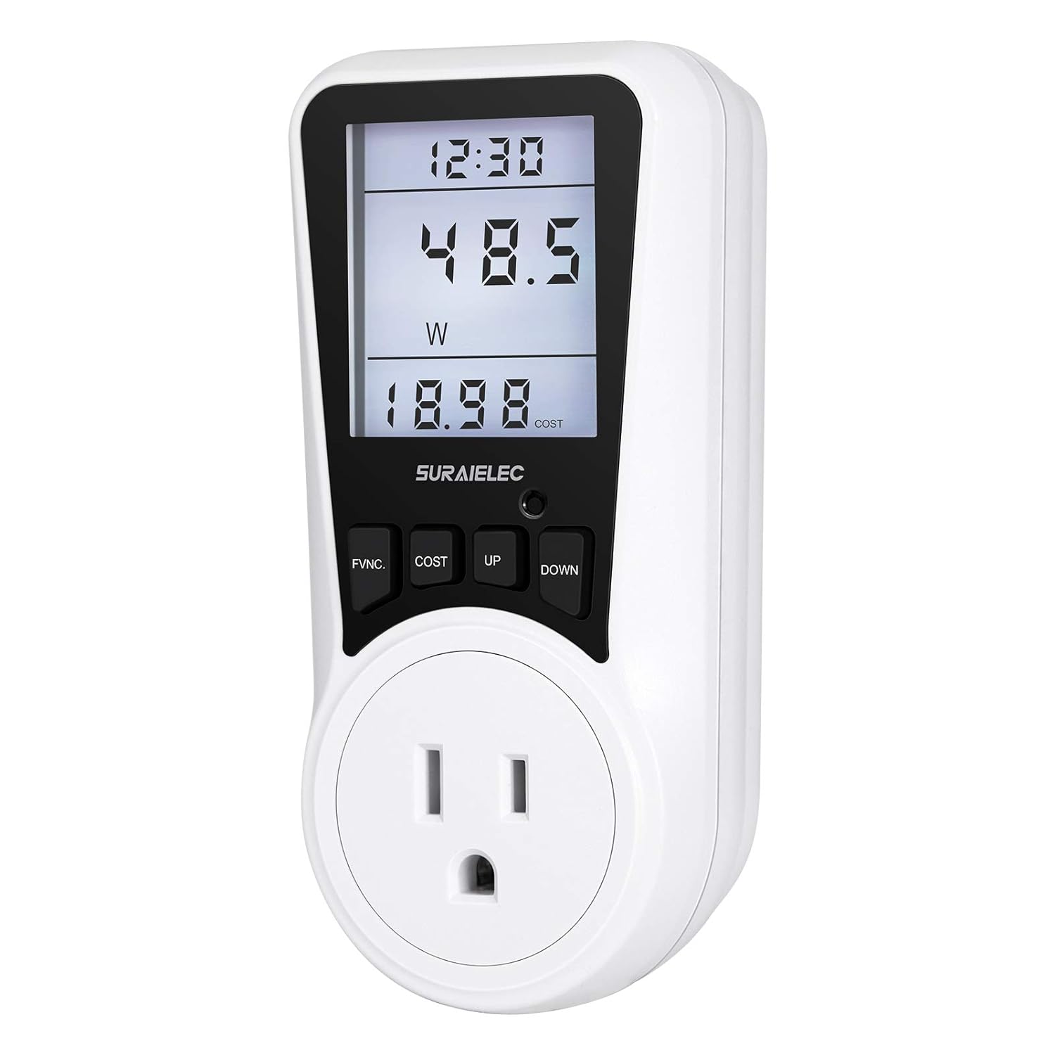 Plug-in Watt Meter Power Usage Monitor with Cost Calculator – TekShack