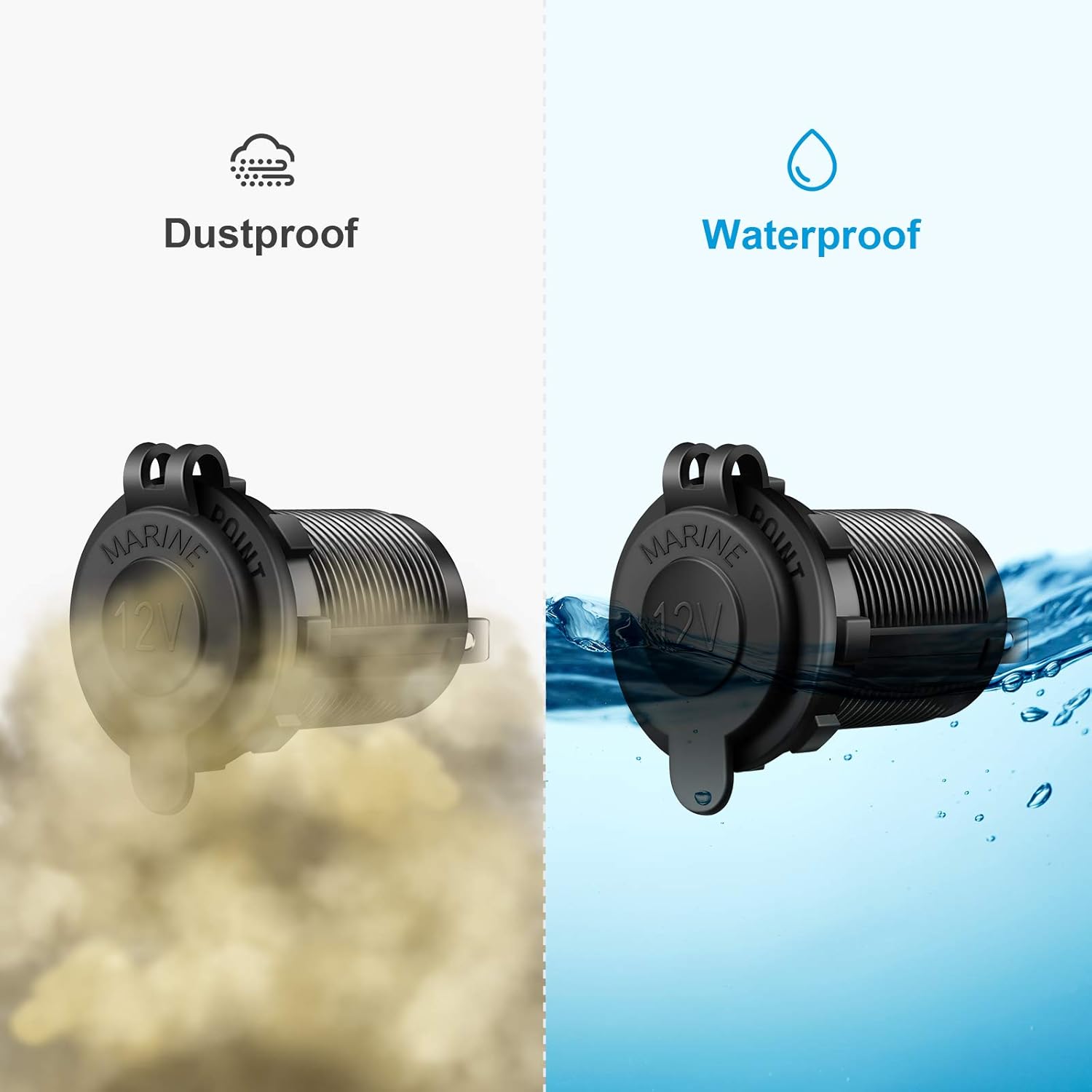 12V Waterproof Lighter Socket Outlet