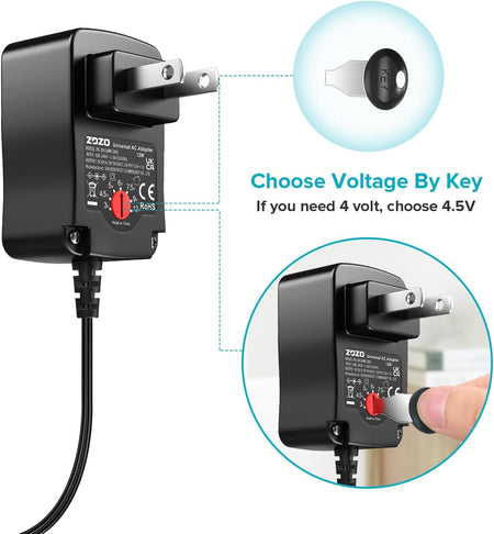 ZOZO Universal AC/DC Adapter 3V-12V 12Watt