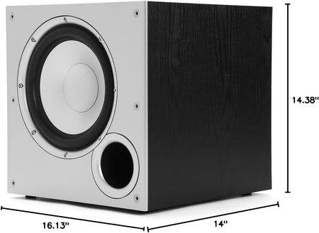 Polk Audio PSW10 10-Inch Powered Subwoofer with Power Port Technology, 100W Max Power, Deep Bass Compact Home Theater Speaker, Black