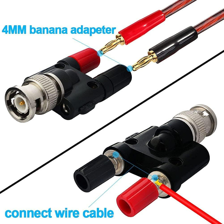 BNC Male Plug to 2X 4mm Dual Banana Female Jack Socket Binding Post