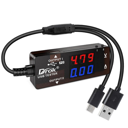 USB-A/C Multimeter Tester – 7-Mode LED Display PD QC 3.0