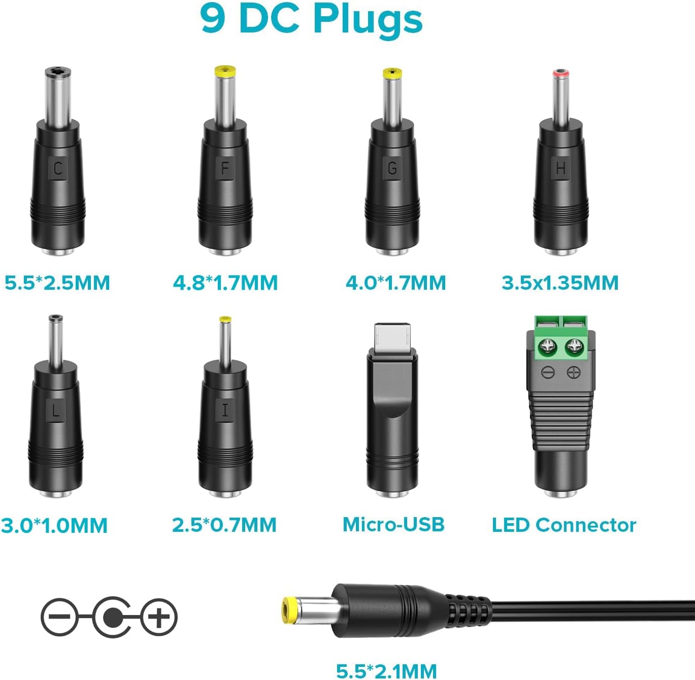 ZOZO Universal AC/DC Adapter 3V-12V 12Watt