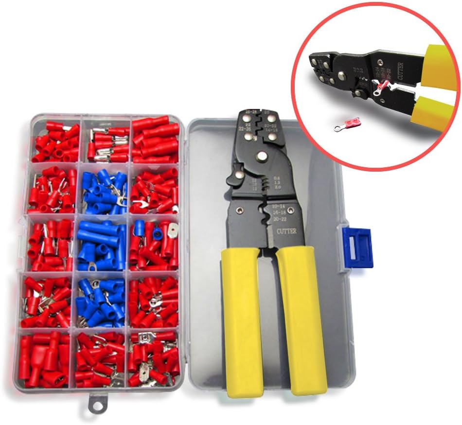 Crimper Pliers & Cable Wire Cutter Tool with 230 Terminal Connector Kit – 0.5~6.0mm² / AWG 23-10