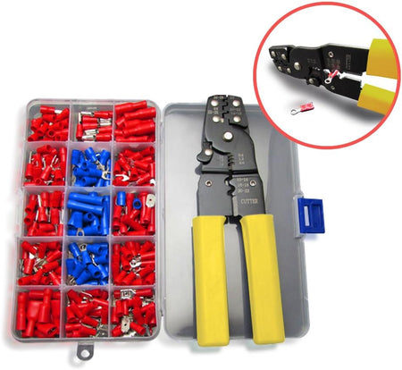 Crimper Pliers & Cable Wire Cutter Tool with 230 Terminal Connector Kit – 0.5~6.0mm² / AWG 23-10
