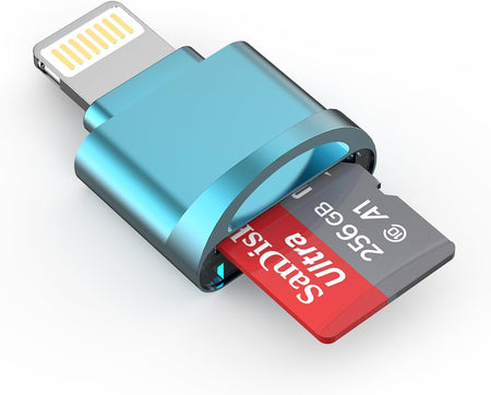 Micro SD Card Reader for iPhone (MFi Certified) – Lightning to TF Adapter for iPad, Supports iOS 13+, exFAT/FAT32 Memory Expansion