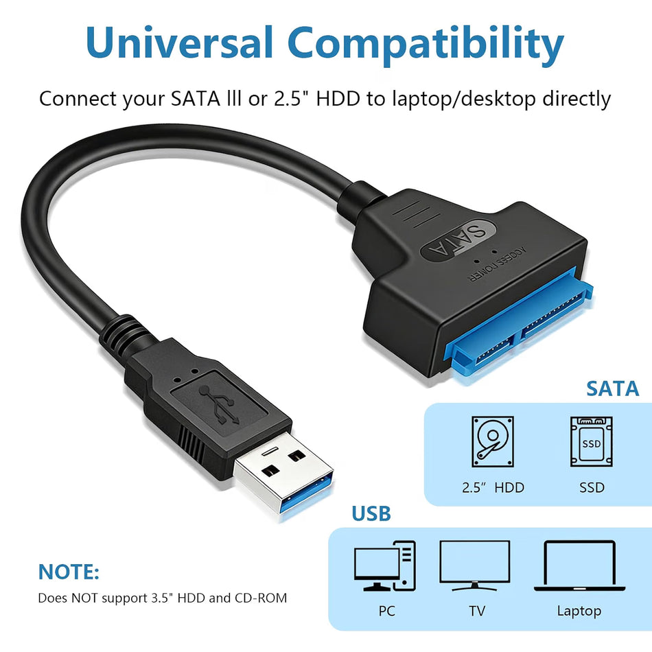 SATA to USB 3.0 Adapter for 2.5-Inch HDD/SSD, Type-A/Type-C