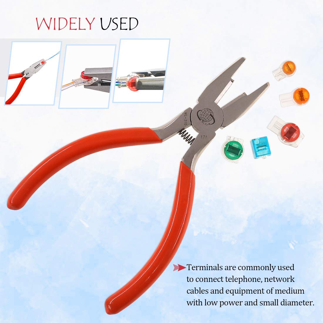 200pc Assorted Telephone Wire Connectors w/ Crimp Tool Kit