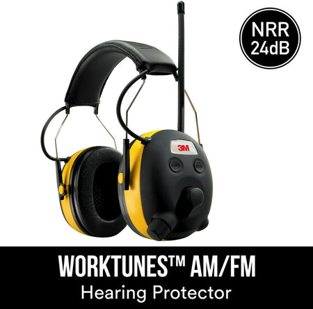 3M™ WorkTunes™ AM/FM Hearing Protector with Audio Assist – 24 dB NRR (90541-80025T)