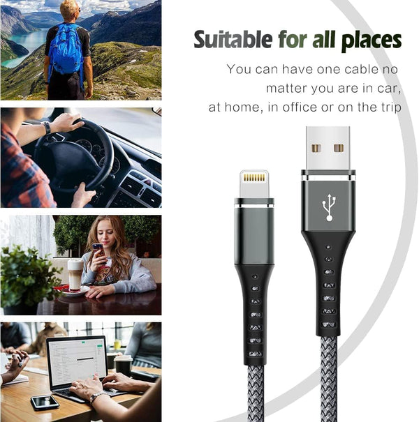 iPhone Lightning Cable 3FT Fast Charger – 1-Pack (Random Color)