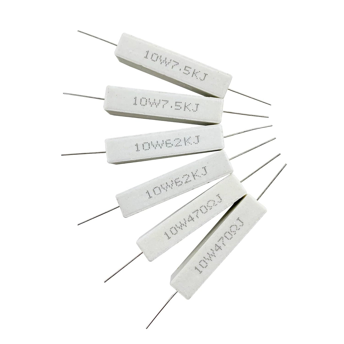 Cement Resistor 10W Resistance 10 Watt ±5% Power Resistors (100 Ohm - 100K Ohm)