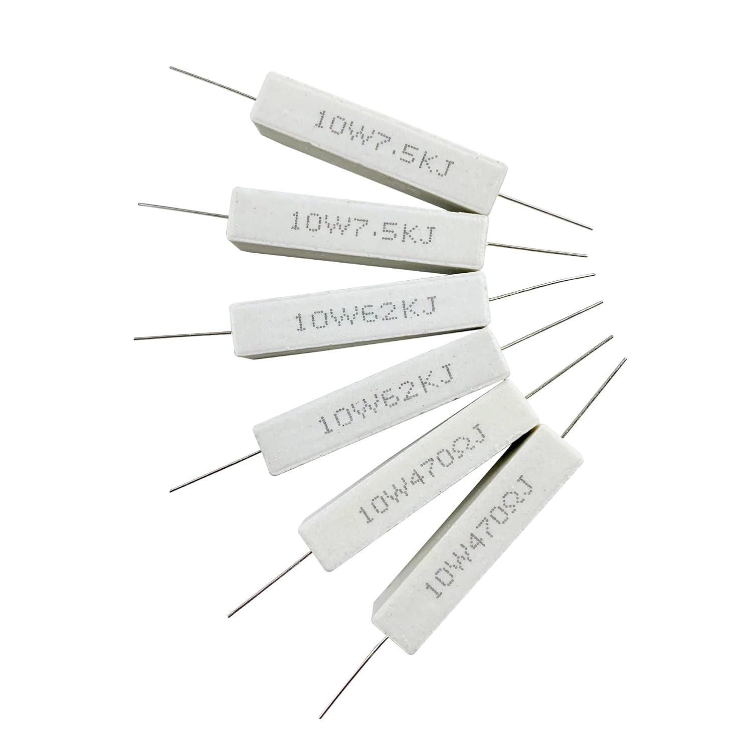 Cement Resistor 10W Resistance 10 Watt ±5% Power Resistors (100 Ohm - 100K Ohm)