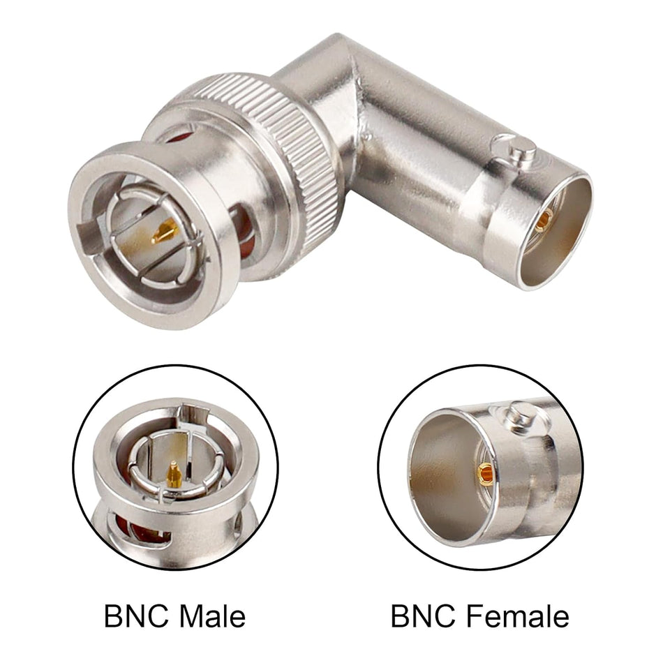 75-Ohm BNC Male-to-Female Right-Angle Adapter