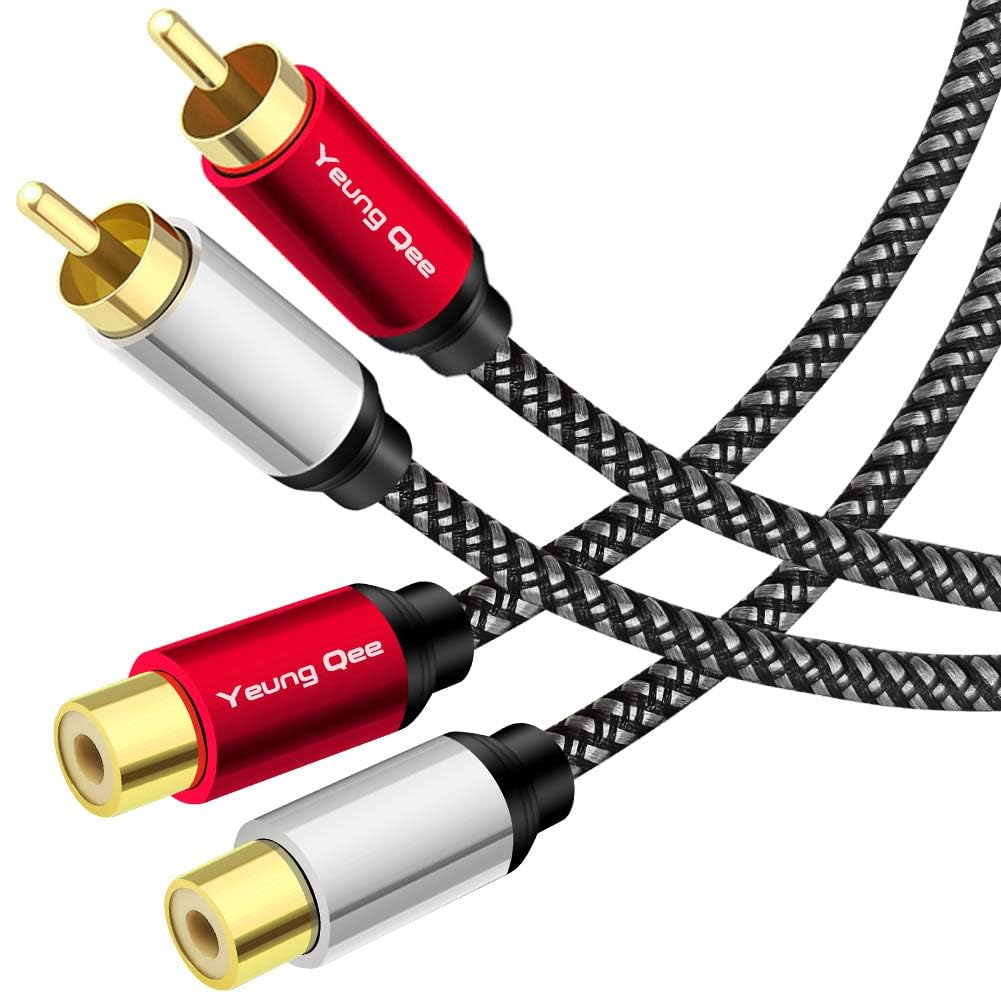 12ft 2RCA Male-to-Female Stereo Audio Extension Cable