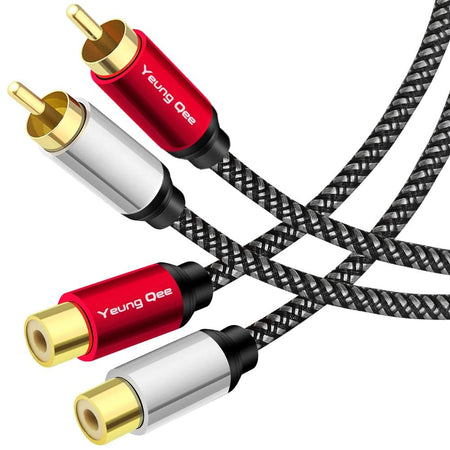12ft 2RCA Male-to-Female Stereo Audio Extension Cable