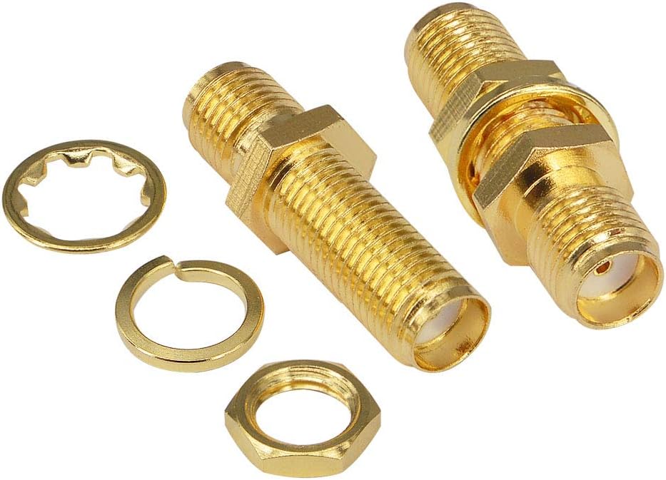 SMA Female to Female Bulkhead Coax Connector – 1-Pack