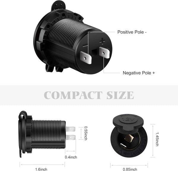 12V Waterproof Lighter Socket Outlet