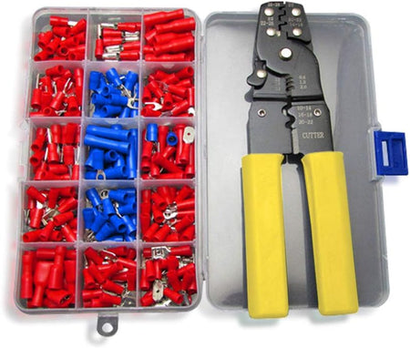 Crimper Pliers & Cable Wire Cutter Tool with 230 Terminal Connector Kit – 0.5~6.0mm² / AWG 23-10