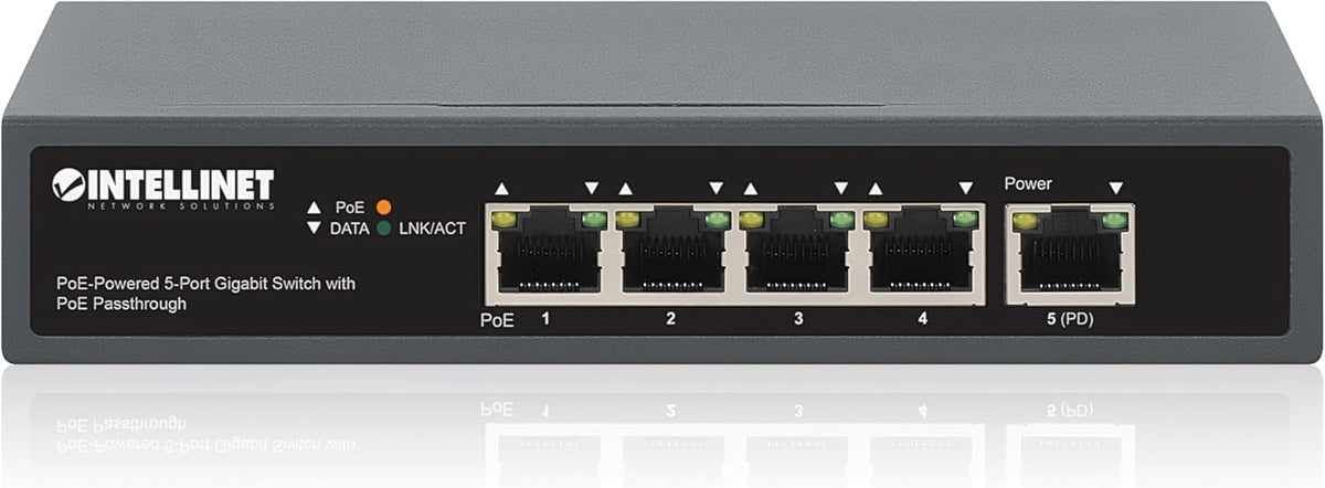 Intellinet 68W PoE-Powered 5-Port Gigabit Switch