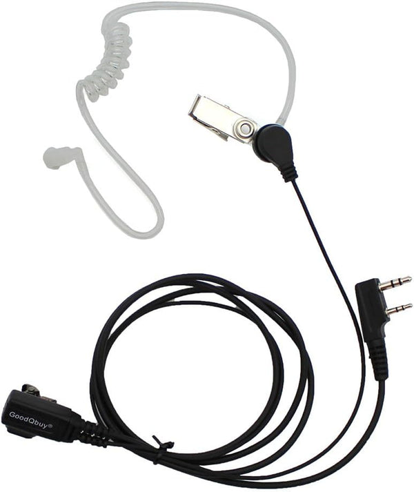 2-Pin Walkie Talkie Earpiece with PTT Mic – Compatible with Baofeng, Kenwood, Retevis, TYT, Wouxun, Anytone