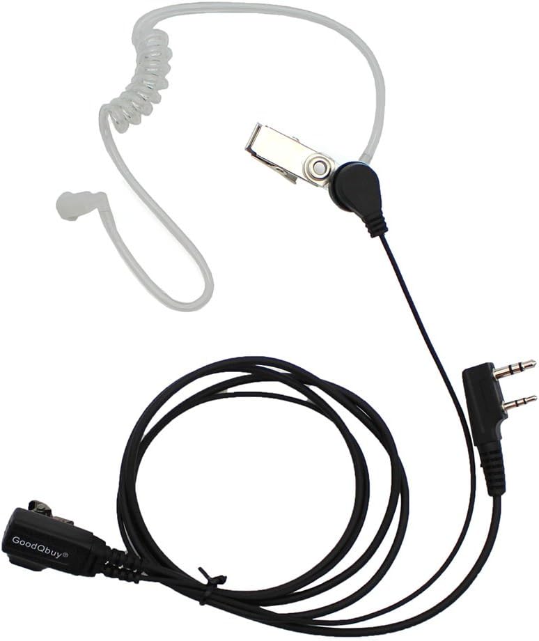2-Pin Walkie Talkie Earpiece with PTT Mic – Compatible with Baofeng, Kenwood, Retevis, TYT, Wouxun, Anytone