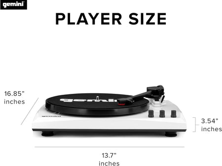 Gemini TT-900BW Manual Suitcase Turntable White