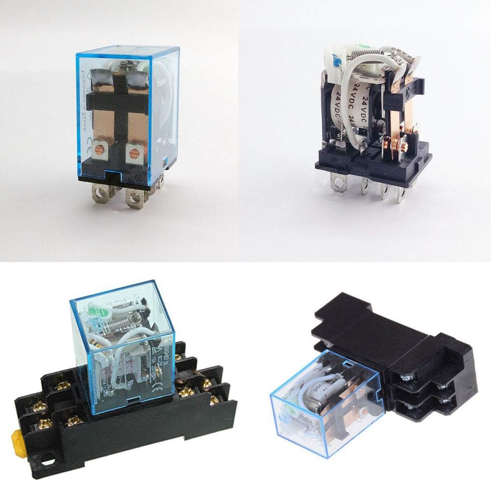 12V DC DPDT 8-Pin Power Relay 10A with Socket Base – LY2NJ / HH62P / JQX-13F