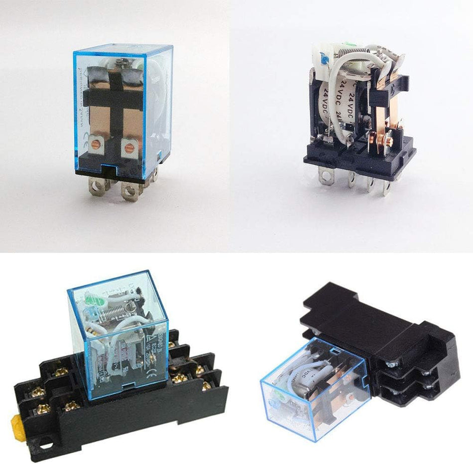 12V DC DPDT 8-Pin Power Relay 10A with Socket Base – LY2NJ / HH62P / JQX-13F