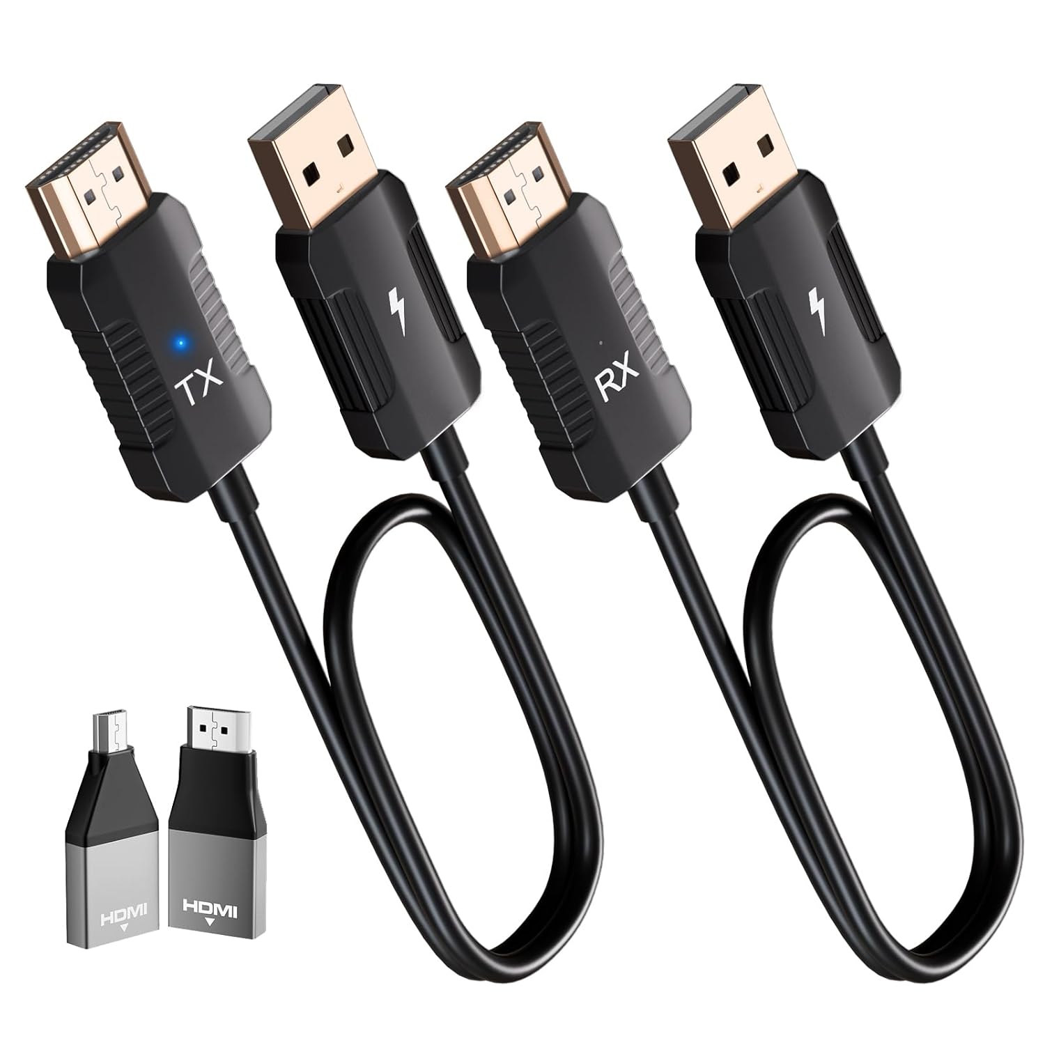 Wireless HDMI Transmitter & Receiver Kit, 4K Decode / 1080P Output, Plug & Play HDMI Extender, 2.4G/5G Wireless Video & Audio Streaming for Laptop, PC, TV Box, Monitor & Projector – Black
