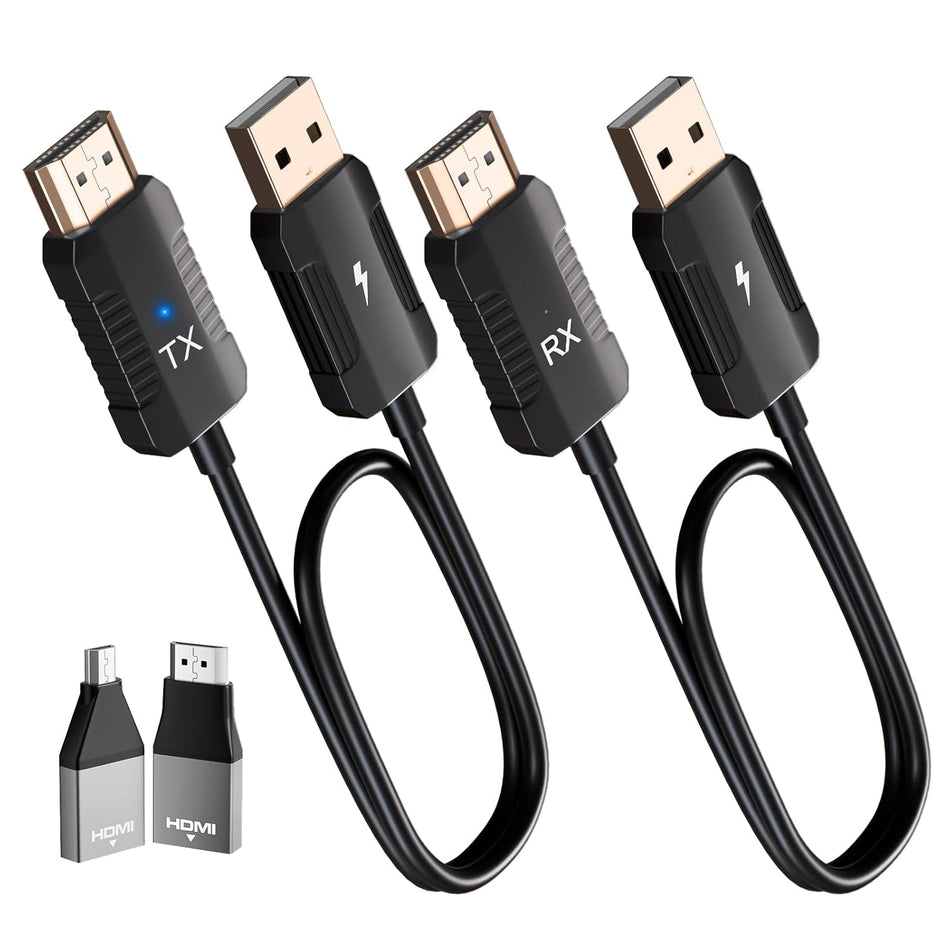 Wireless HDMI Transmitter & Receiver Kit, 4K Decode / 1080P Output, Plug & Play HDMI Extender, 2.4G/5G Wireless Video & Audio Streaming for Laptop, PC, TV Box, Monitor & Projector – Black