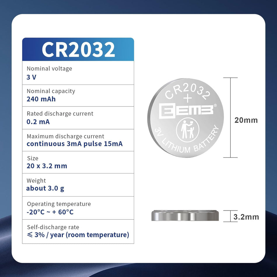 Ultralast UL2032 CR2032 3V Lithium Coin Cell Battery
