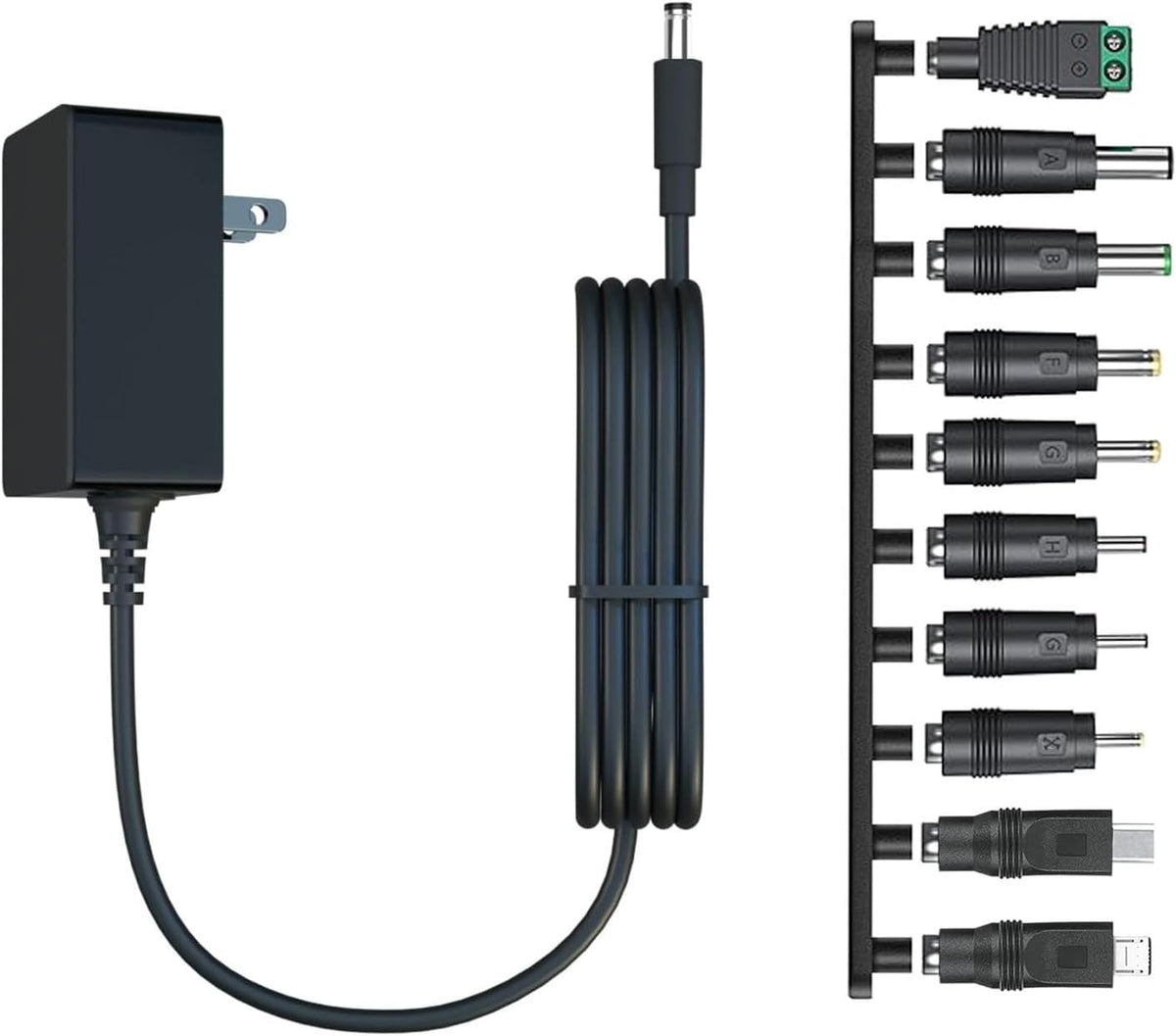 12V 2A Universal Power Adapter w/ 10 Tips, ETL Certified