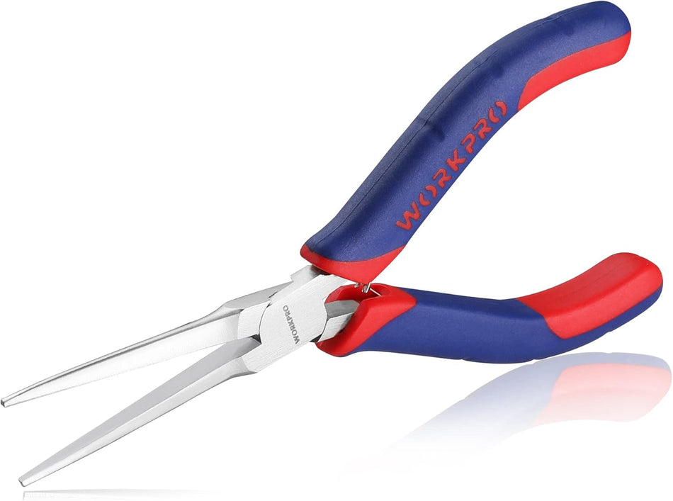 WorkPro Needle Nose Pliers 6 Inches with Extra Long Smooth Jaw