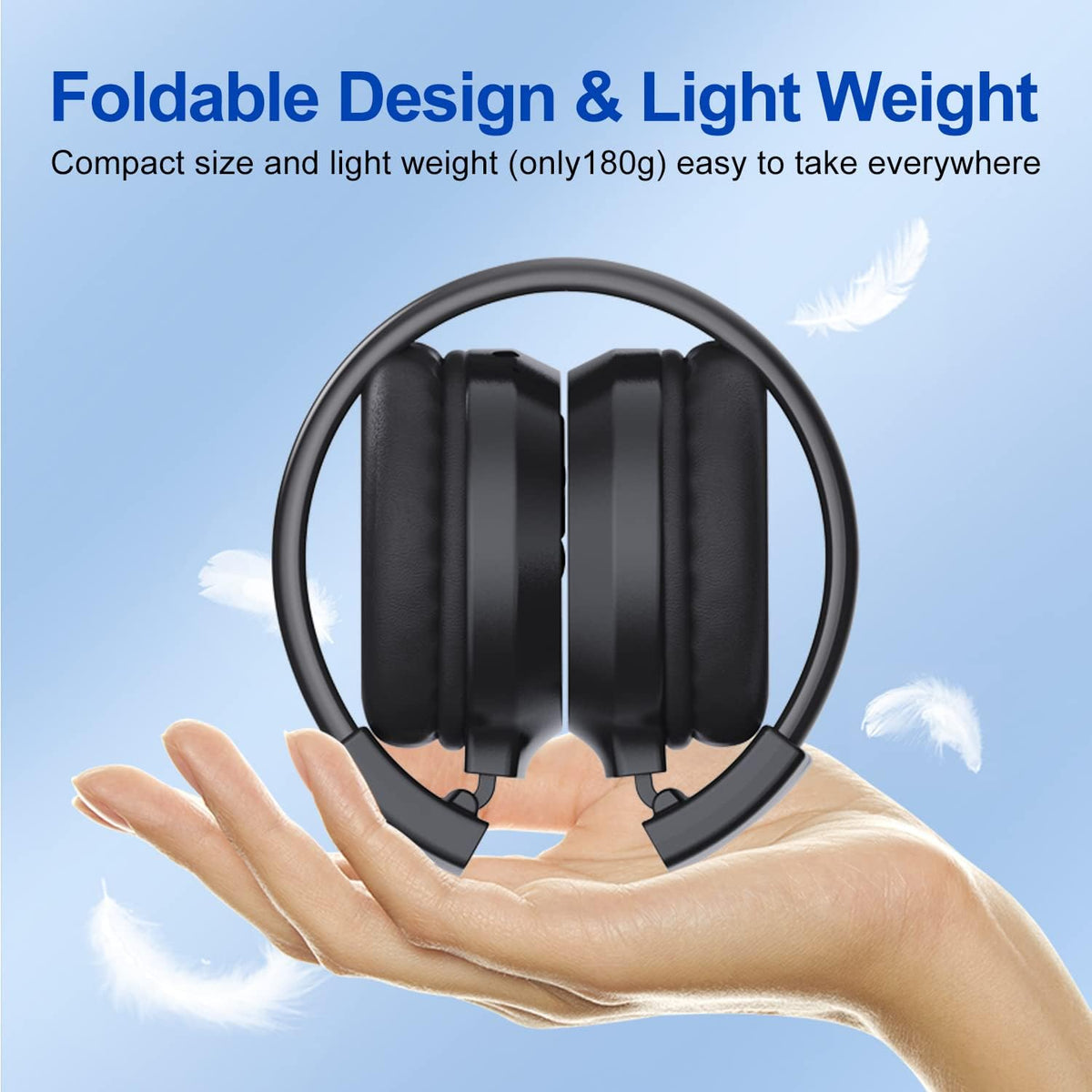 Rechargeable Portable FM Radio Headphones – Wireless Headset with Ear Muffs & Built-In FM Receiver