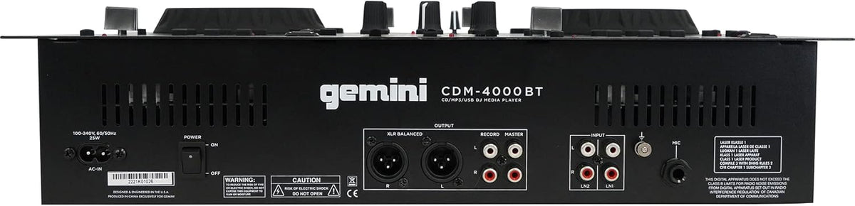 Gemini CD/USB Media Player with Bluetooth (Black) CDM-4000BT