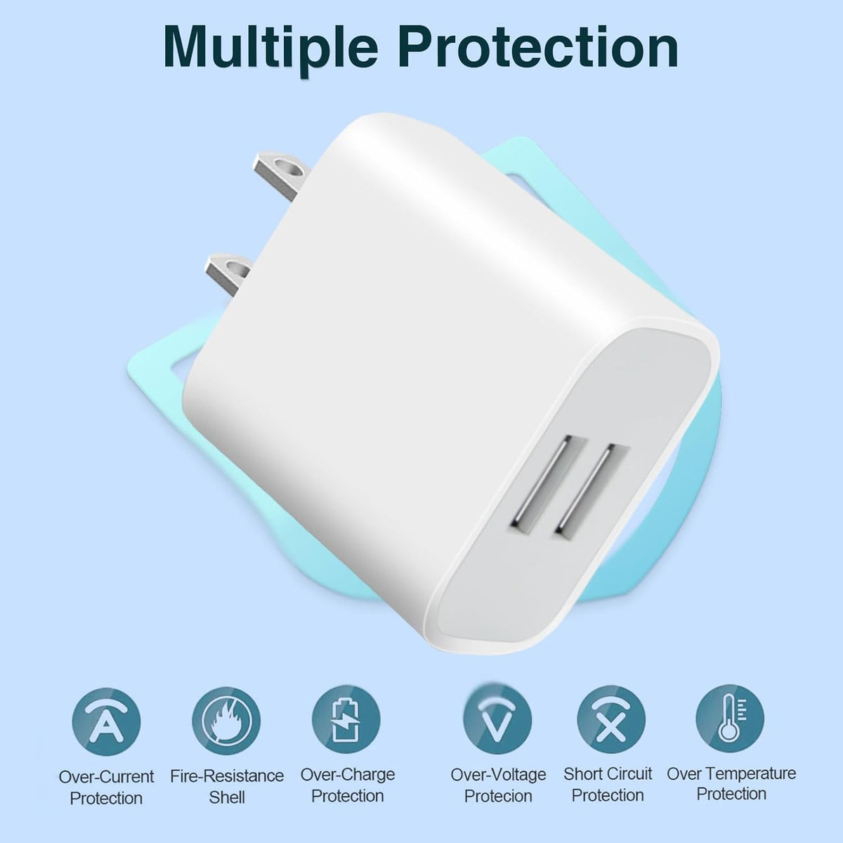 2.4-Amp Dual USB Wall Charger (White)