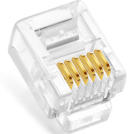 RJ11/RJ12 Telephone Plugs Modular Connector 6-Pin