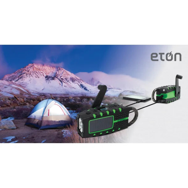 Eton® Scorpion II AM/FM/NOAA® Weatherband Radio & Flashlight – Black/Green