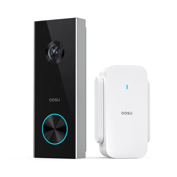 aosu 2K 3.0-MP QHD Wi-Fi® AI-Smart Wide-Angle Video Doorbell with Home Station Chime – V8P1AX11